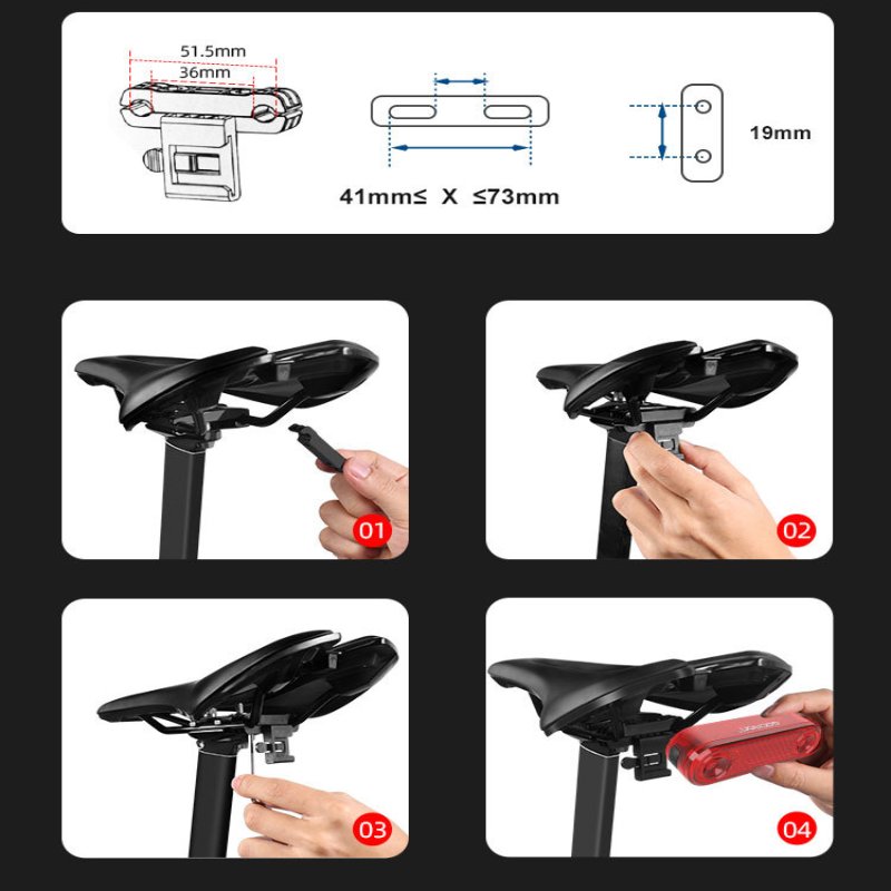 Gaciron Intelligent Brake Light Bicycle Trunk Mount 60lm Braking Rear Visual Warning W12BR Red Lamp Rack Led Flashlight
