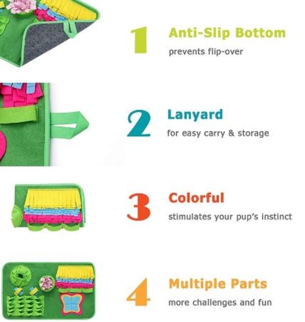 Snuffle Mat Interactive Dog Toys Bowl for Boredom Pet Dog Cat Feeding Games Treat Dispensing Puzzles Mat for Large Small