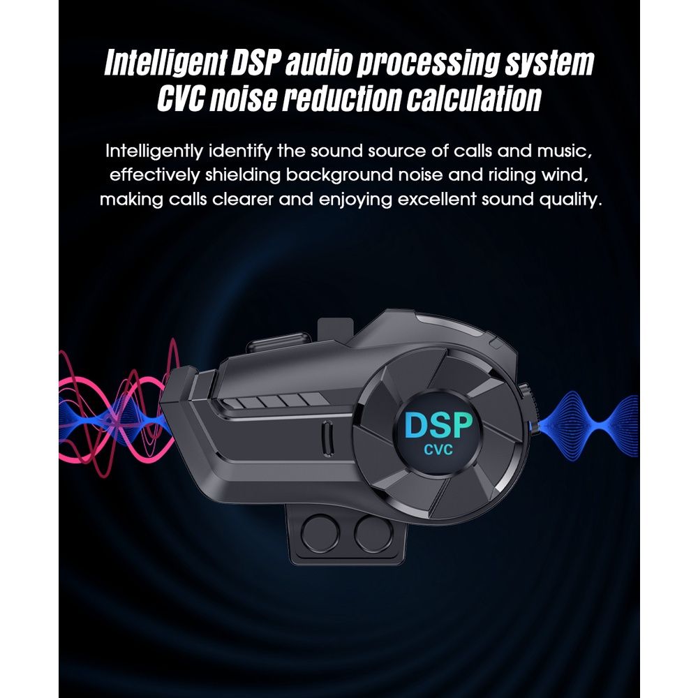 1Pcs Motorcycle FM Radio Helmet Intercom Headset 800M HY-1001 Talking Bluetooth 5.0 Headset with Microphone Waterproof