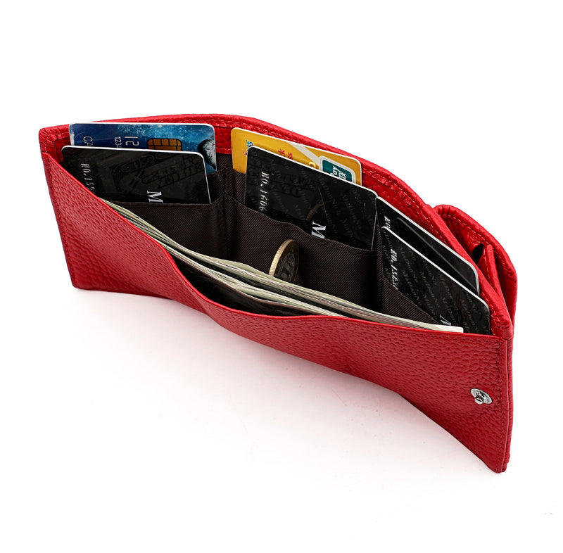 Small Wallet Female Genuine Leather Japanese Style Money Cloth RFID Coin Bag Foreign Trade Mini Short Lightweight Purse