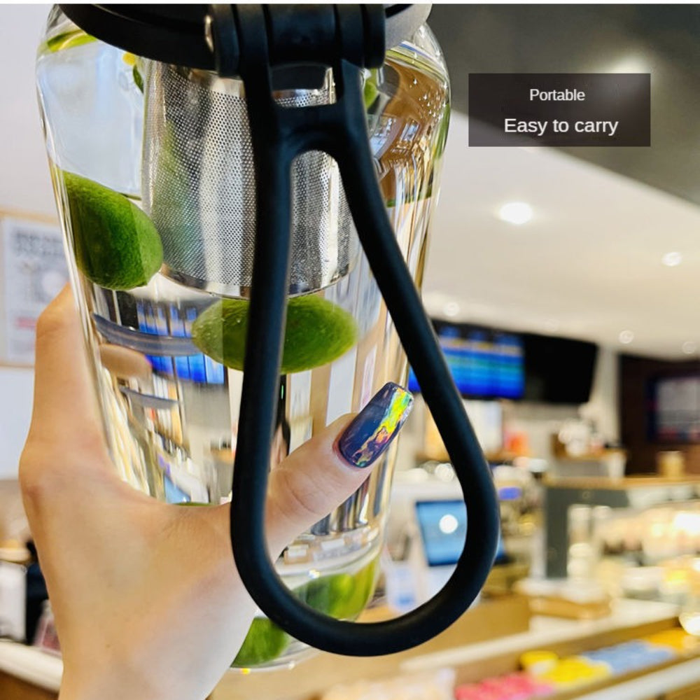 1500ML/1000ML Glass Water Bottle Tea Water Separation Glass Mugs Men and Women Glass Bottle Portable Outdoor Sport Water