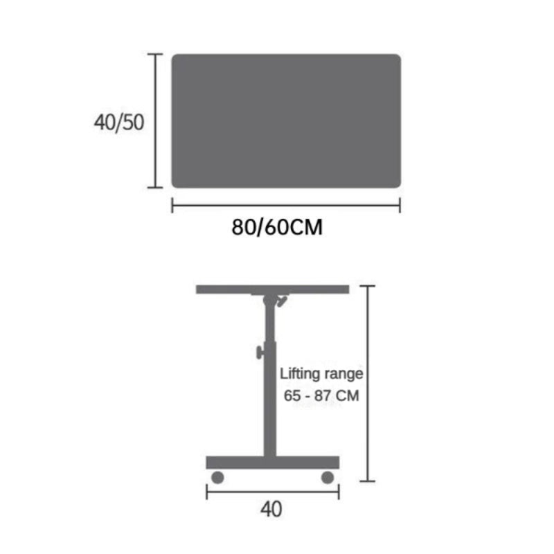 Folding Side Table Mobile Laptop Table Computer Study Desk Adjustable Study Desk With Wheels Foldable Bedside Table