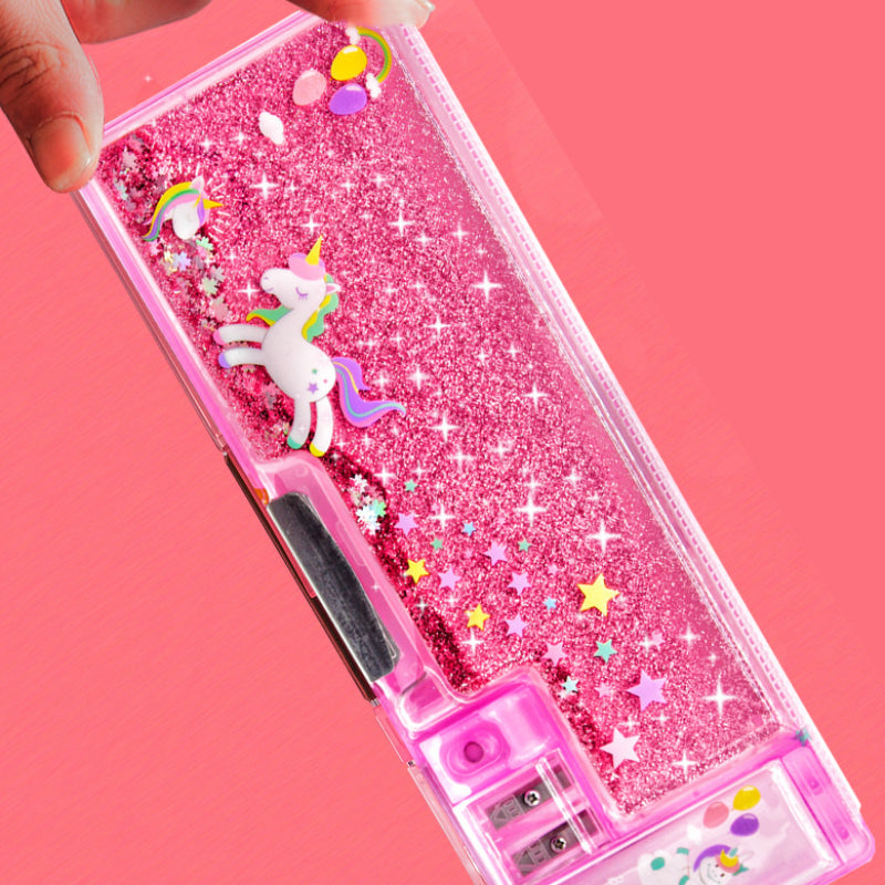 Quicksand Stationery Box Girls Primary School Princess Cute Children Pencil Box Girls Kids School Organizing Pencil Case