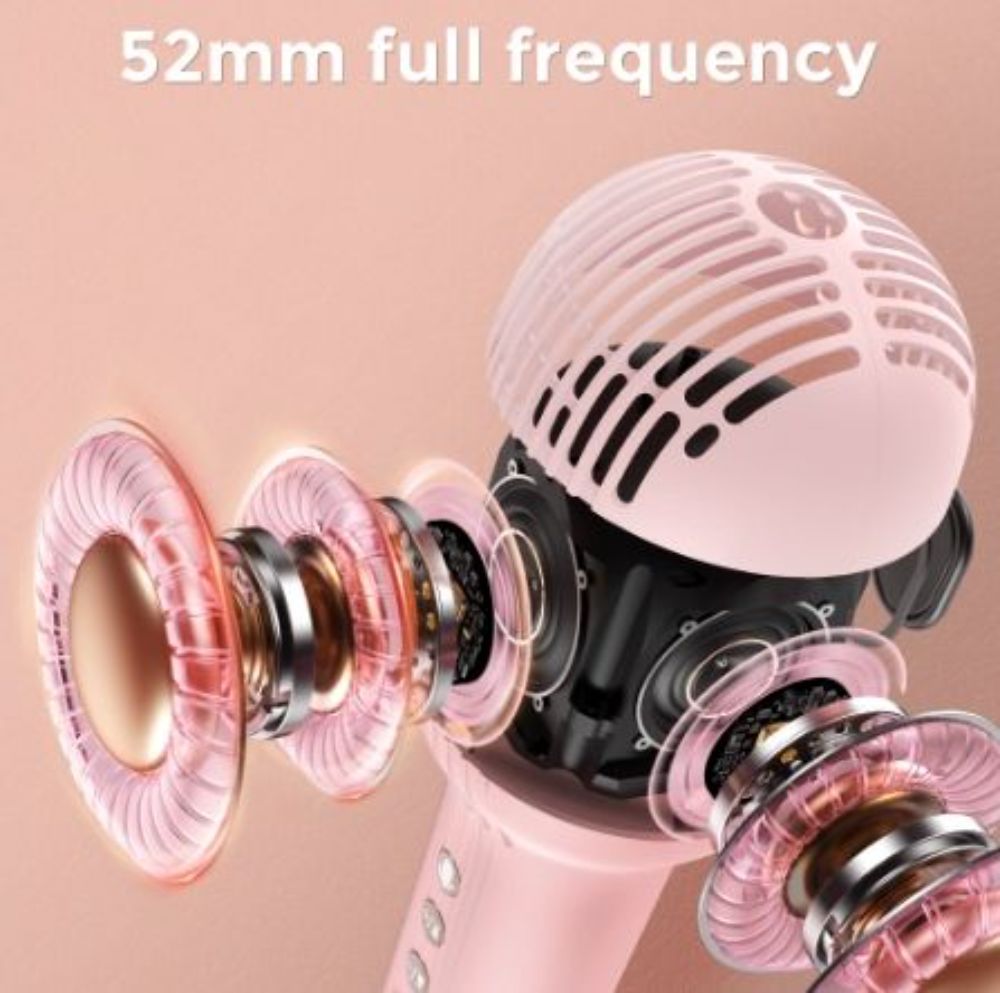 2 in 1 Karaoke Mic With Speaker Bluetooth Wireless Microphone Audio With 4 Sound Modes and 8 Hours Singing Wireless