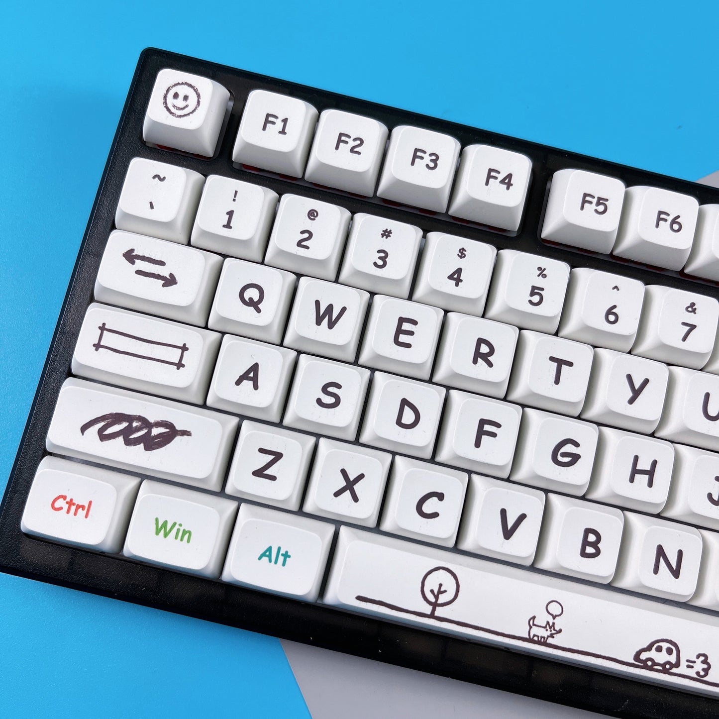 127 Keys Watercolor Pen Keycaps XDA Profile Graffiti Cartoon Anime PBT DYE SUB Mechanical Keyboard Keycap Set