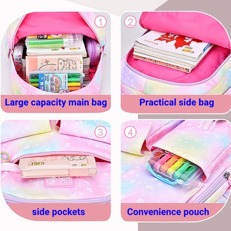 Elementary School Bag Cute Female Ridge Protection Gradient Backpack Waterproof Children's Backpack Bags For Kids School