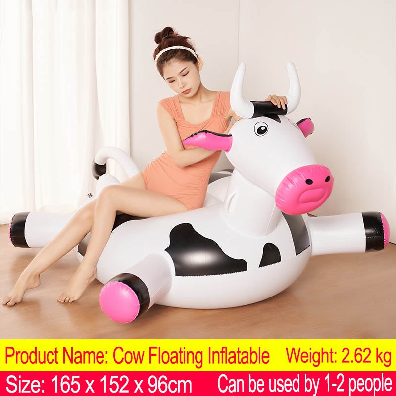 Cow Floating Inflatable Cows Pool Float For Kids Adult Float Raft Water Floating Boat Ride-On Swimming Ring Summer Toys