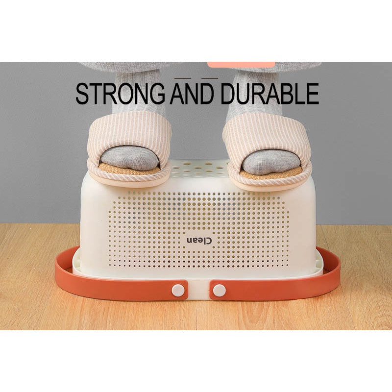 Portable Bathroom Basket Bath Wash Toilet Storage Shower Closet Kitchen Storage Drain Basket Box Organizer Handles Holes