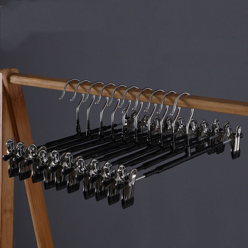 Copy of 20Pcs of Strong Non Slip Clothing Black Hanger with Clip for Pants Skirt Bottom Nano-upgrade Strong Clamping Force