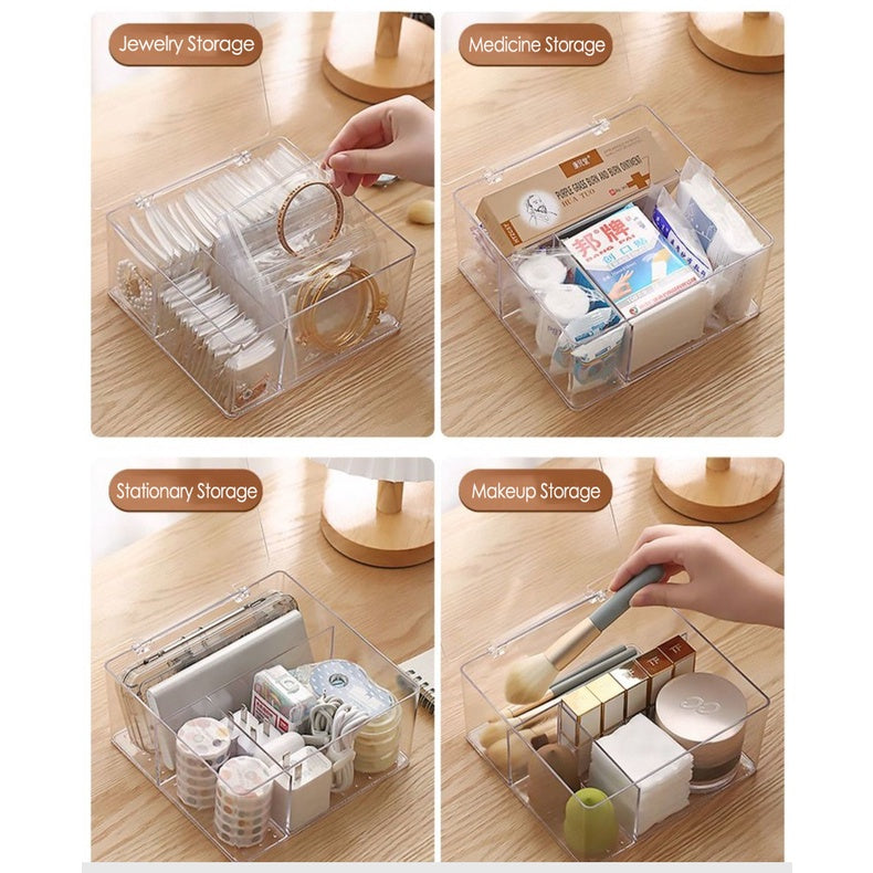 Anti Oxidation Jewelry Organizer Box Dustproof Large Capacity Earring Necklace Storage Box Transparent Box With Cover