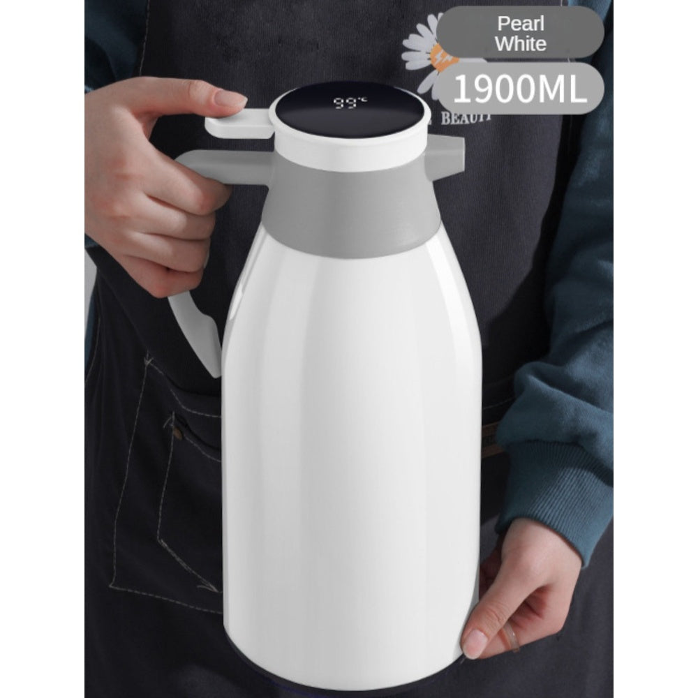 1900ML White Digital Display Thermal Flask HD LED Temperature Mug Flask Jar For Hot/Cold Water Leak Proof Warming Kettle