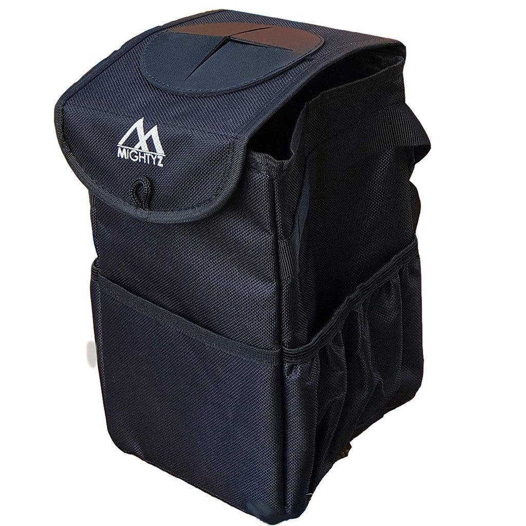MightyZ Car Storage Black Bag Waterproof Hanging Trash Can Container