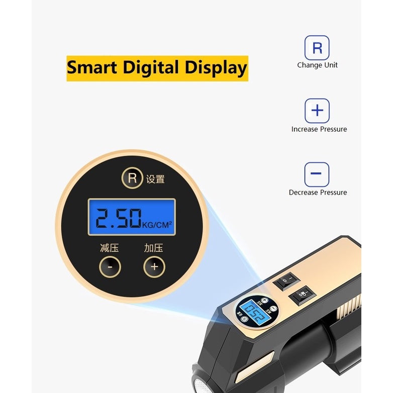 Digital Car Tyre Air Pump Compressor 80 And 100 Cylinder Tire Portable Inflator Fast And Powerful Portability Convenient