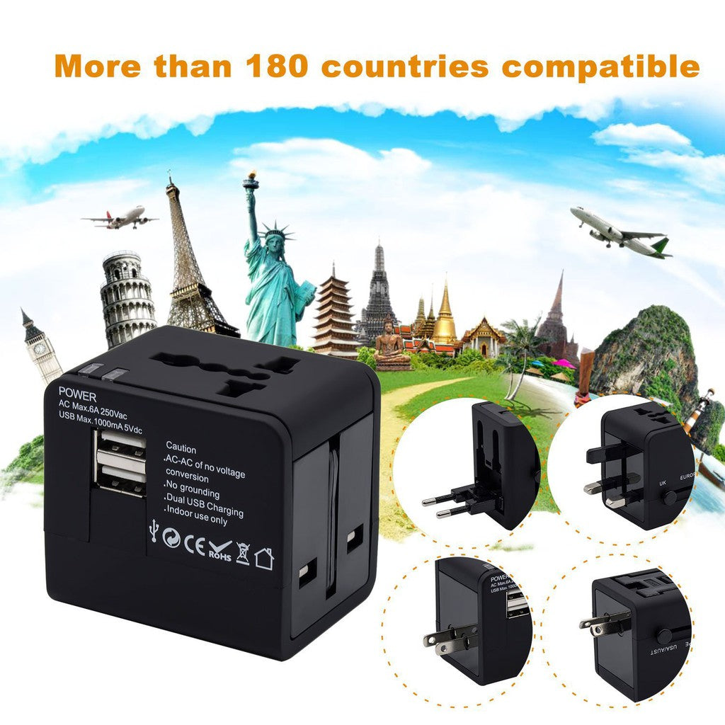 Universal Travel Adaptor overseas phone USB port power plug charger