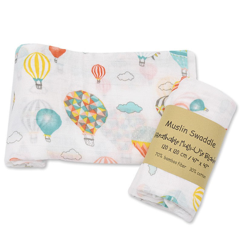 Premium Baby Swaddle Bamboo Cotton Muslin Cloth Towel Blanket Soft Breathable