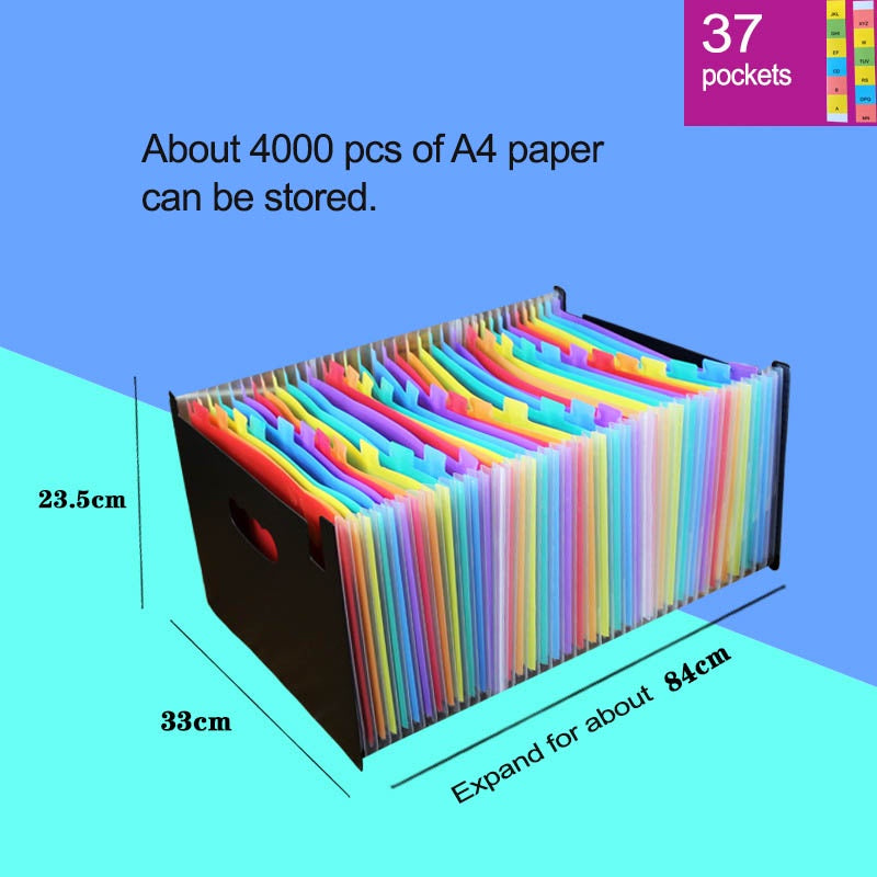 13 24 37 48 Layer A4 Expanding File Folder Document Waterproof Organizer Portable Paper Storage Multi-layer File Bag