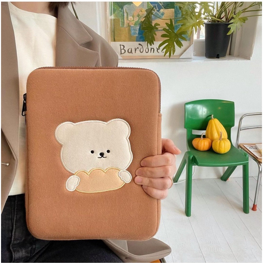 Laptop Bag Korean Style Cute And Fashionable 13 Inch Cute Cat 11 Inch Brown Bear Laptop Liner Bag Soft And Comfortable