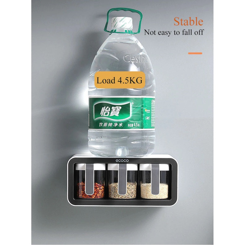 Copy of Wall Mount Spice Rack Organizer Sugar Bowl Salt Shaker Seasoning Container Spice Boxes With Spoons Kitchen 3 Cups