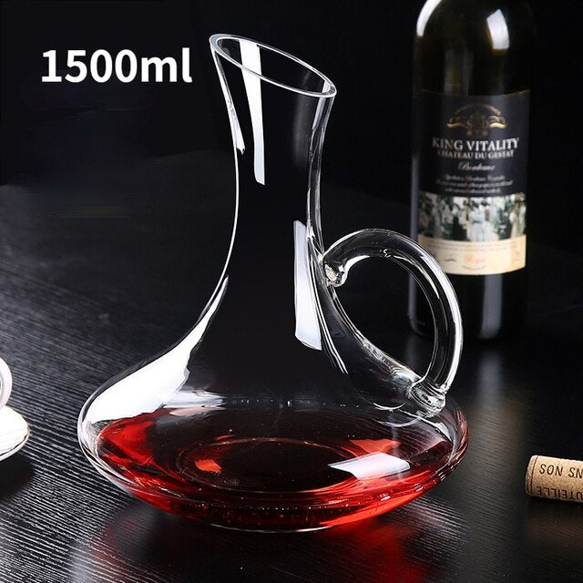 1500ML Decanter Crystal Transparent Handmade  Red Wine Brandy Champagne Glasses Decanter Bottle Jug Pourer Aerator