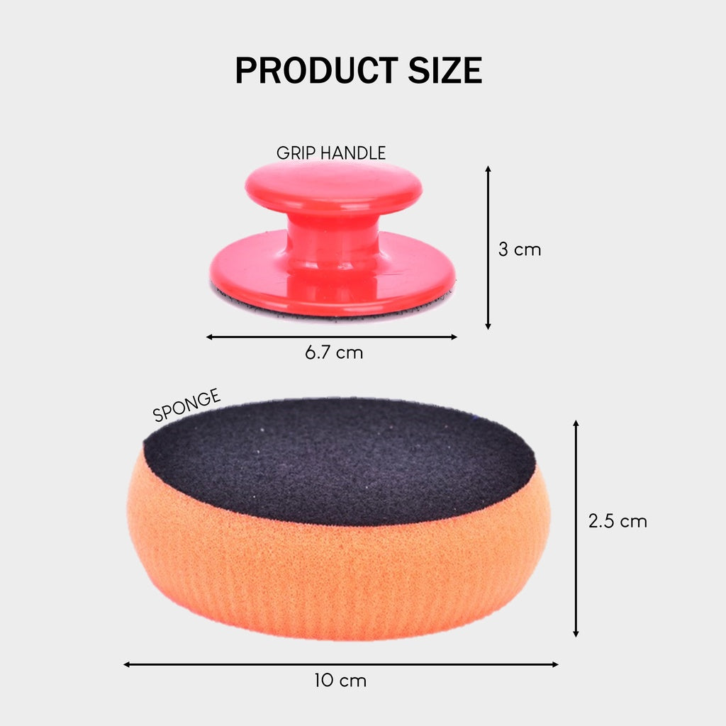 6PCS/Set Sponge Car Wash Wax Polish Applicator Pads with Grip Handle for Cleaning, Waxing, and Polishing