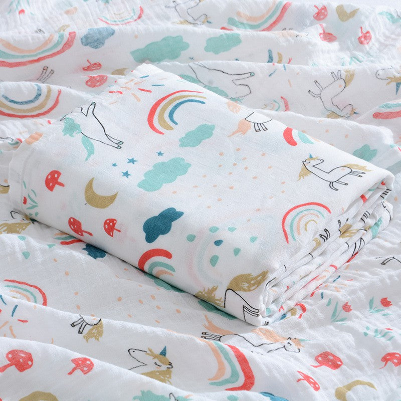 Premium Baby Swaddle Bamboo Cotton Muslin Cloth Towel Blanket Soft Breathable