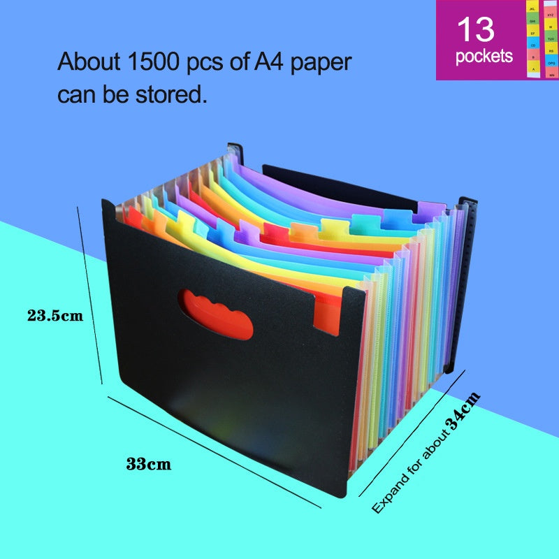 13 24 37 48 Layer A4 Expanding File Folder Document Waterproof Organizer Portable Paper Storage Multi-layer File Bag