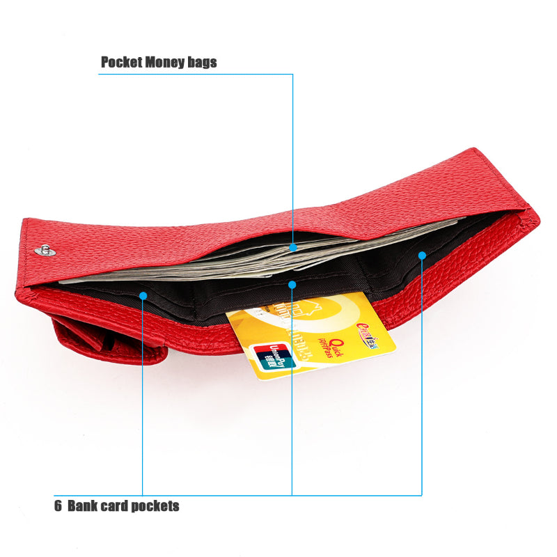 Small Wallet Female Genuine Leather Japanese Style Money Cloth RFID Coin Bag Foreign Trade Mini Short Lightweight Purse