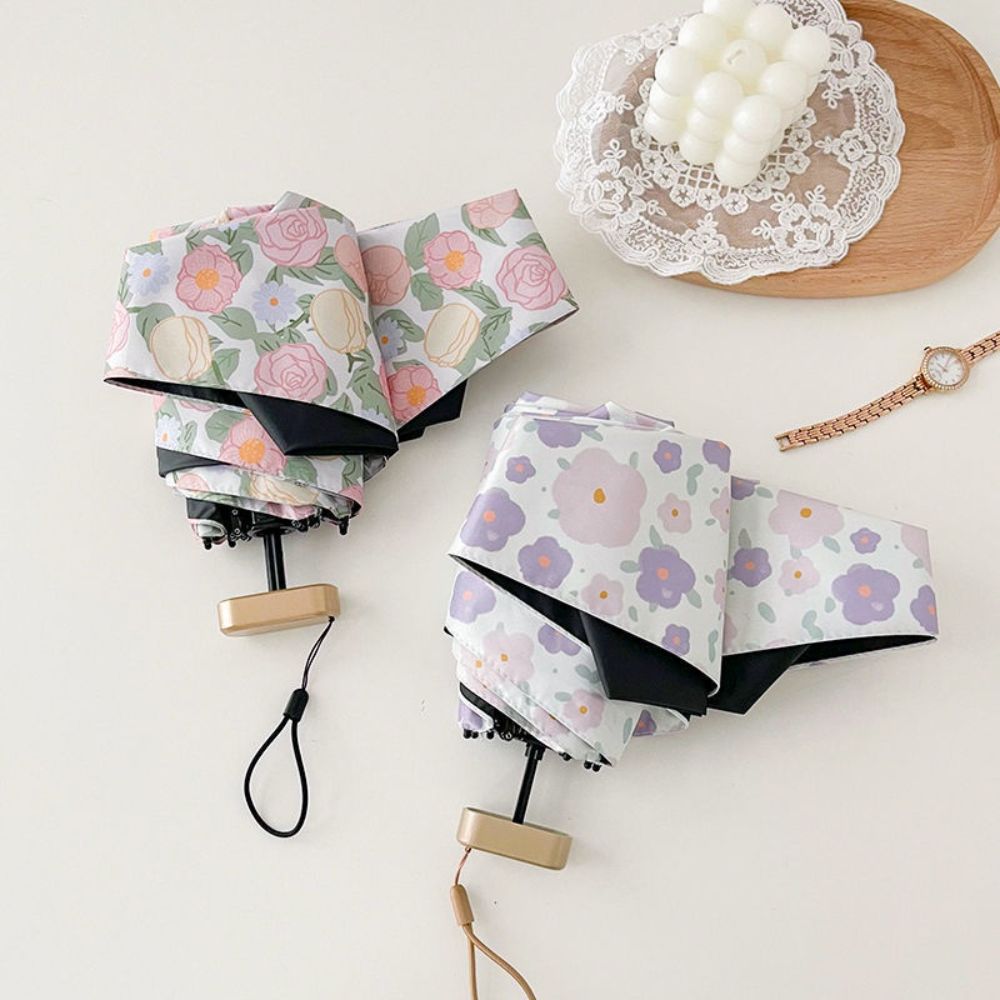 Ultralight Mini Umbrella 14cm Flower Umbrella Sunscreen Convenient Parasol UV Protection Pocket Umbrella Waterproof