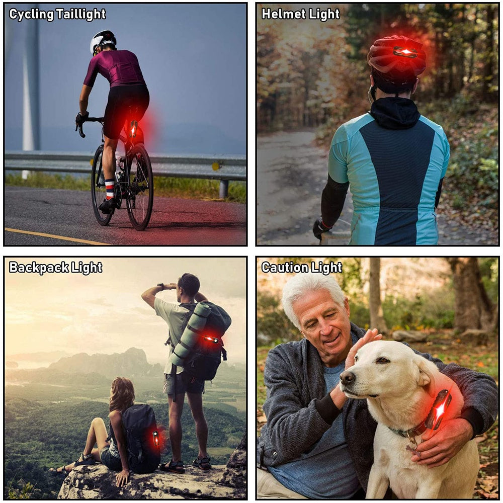 LED Red Blue Shoulder Police Light with Clip USB Charging Flashing Warning Safety Flashlight Torch Bicycle Warn Light Work Lamp