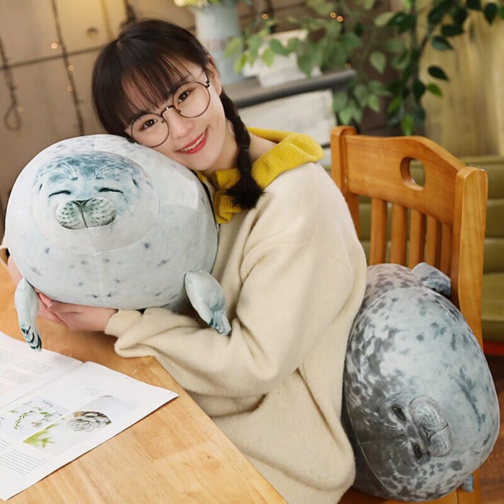 60cm Cute Seal Plush Pillow Stuffed Cotton Plush Animal Toy Cute Ocean Soft Fat Hugging Pillow Pets Animal Plushie Gift