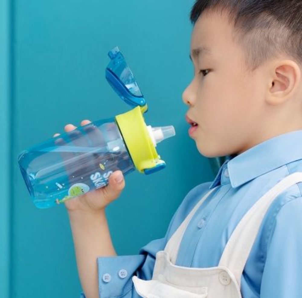 480ml High Quality Kids Water Bottle With Straw Leak-Proof BPA Free Cartoon Durable Plastic Drinking Bottle For Children
