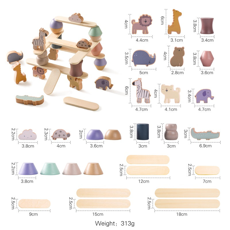 1Set Montessori Toys Busy Board Games Balancer For Children Learning Education Baby Memories Animal Shape Stacking Toys