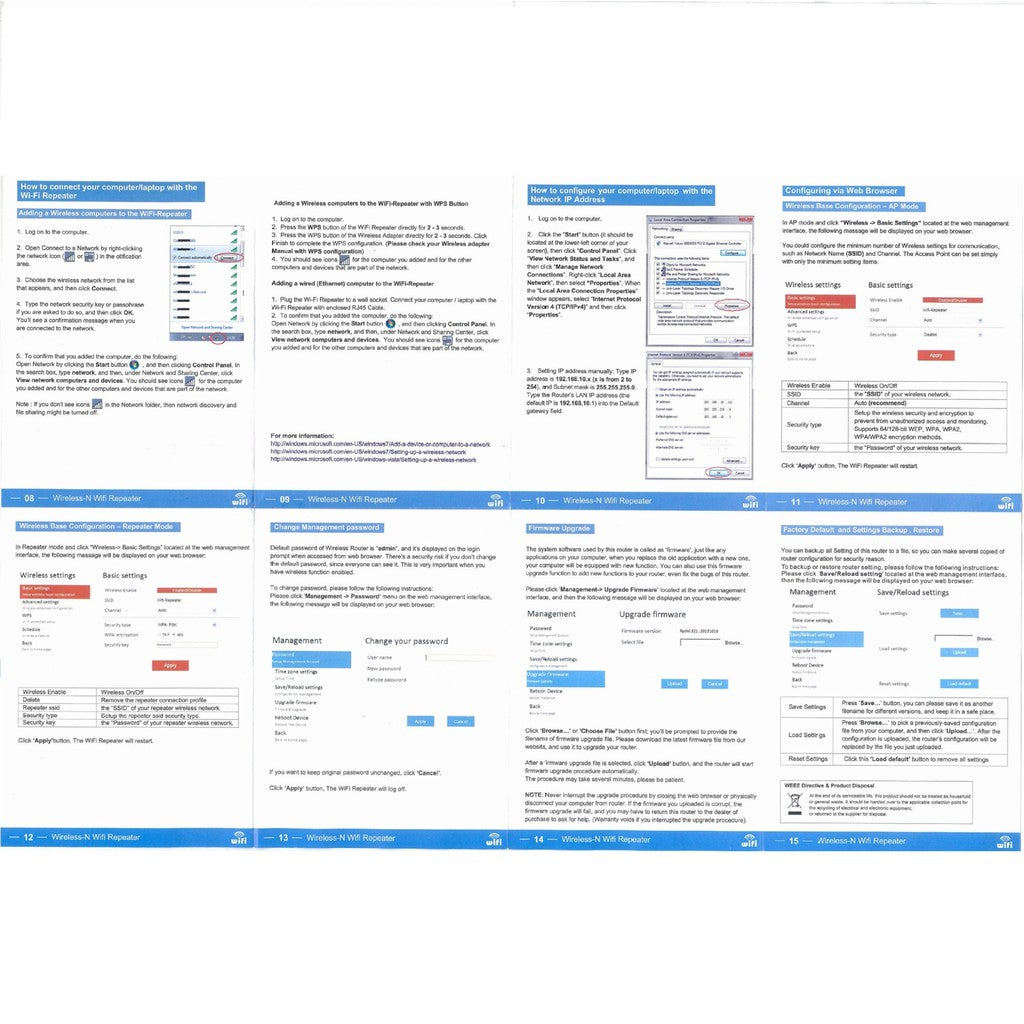 Wireless WiFi Repeater Range Extender Signal Booster 300Mbps Full Coverage