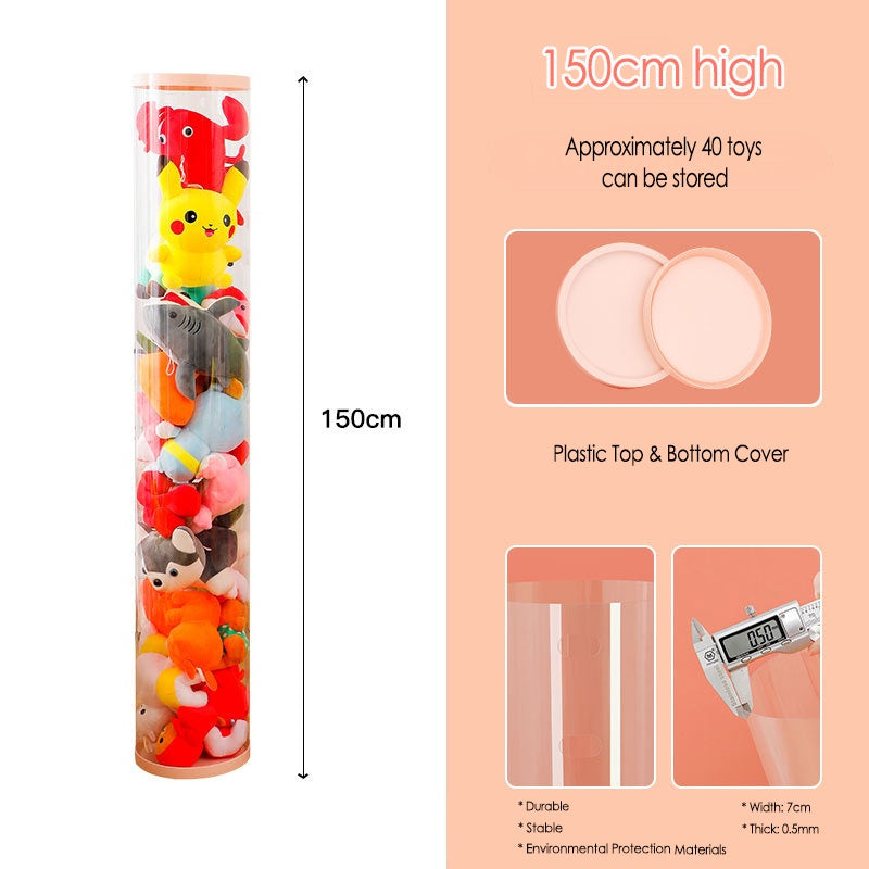 Doll Storage Bucket Soft Toys Container Plastic Storage for Cuddly Toys Transparent PVC Storage Container Basket