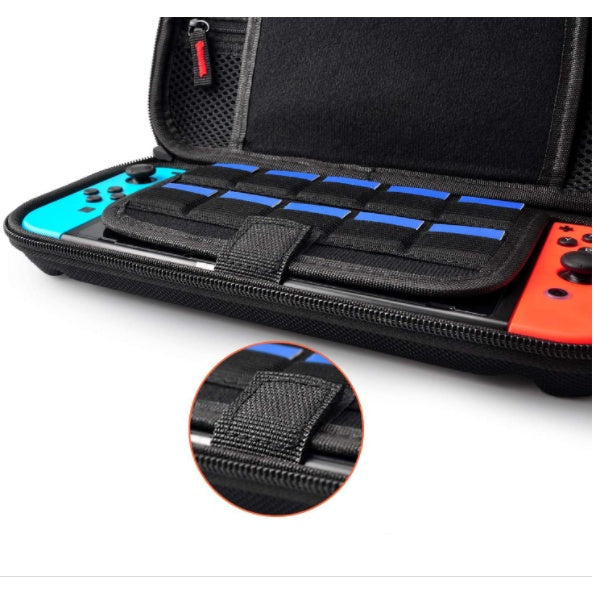 Switch Oled Case EVA Hard Shell Portable Travel Bag for Nintendo Switch Double Compartment Large Zippered Mesh Pocket