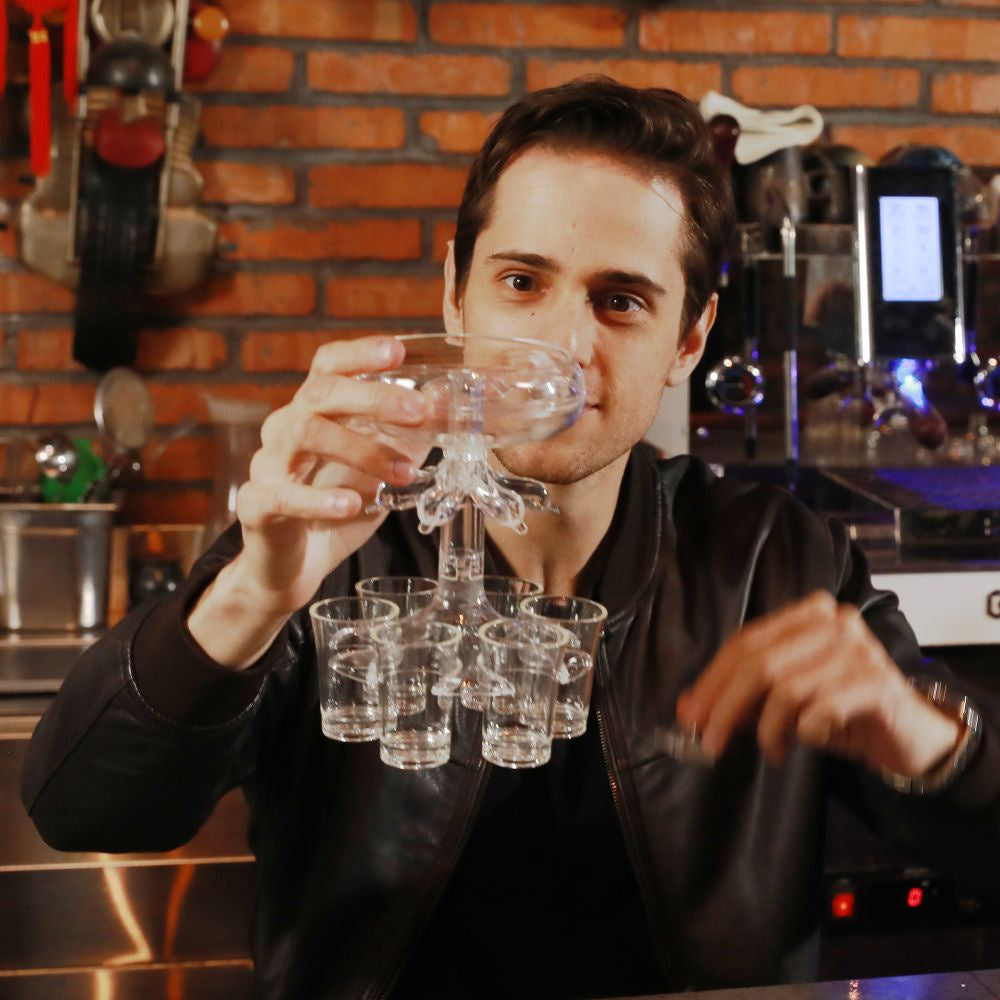 Second Generation Transparent 6 Shot Glass Wine Dispenser Rack For Party Gifts Bar Home New Style Hot Selling Artifact