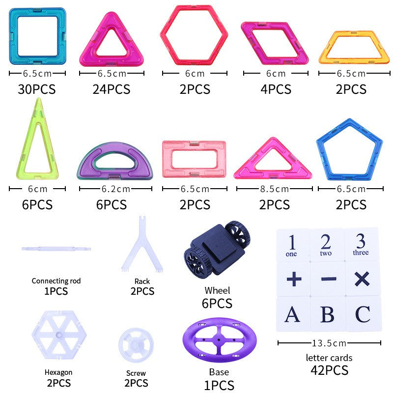 Magnetic Building Block Educational Magnet Toys Shape Children Kids Gift 68 Pcs or 136 Pcs