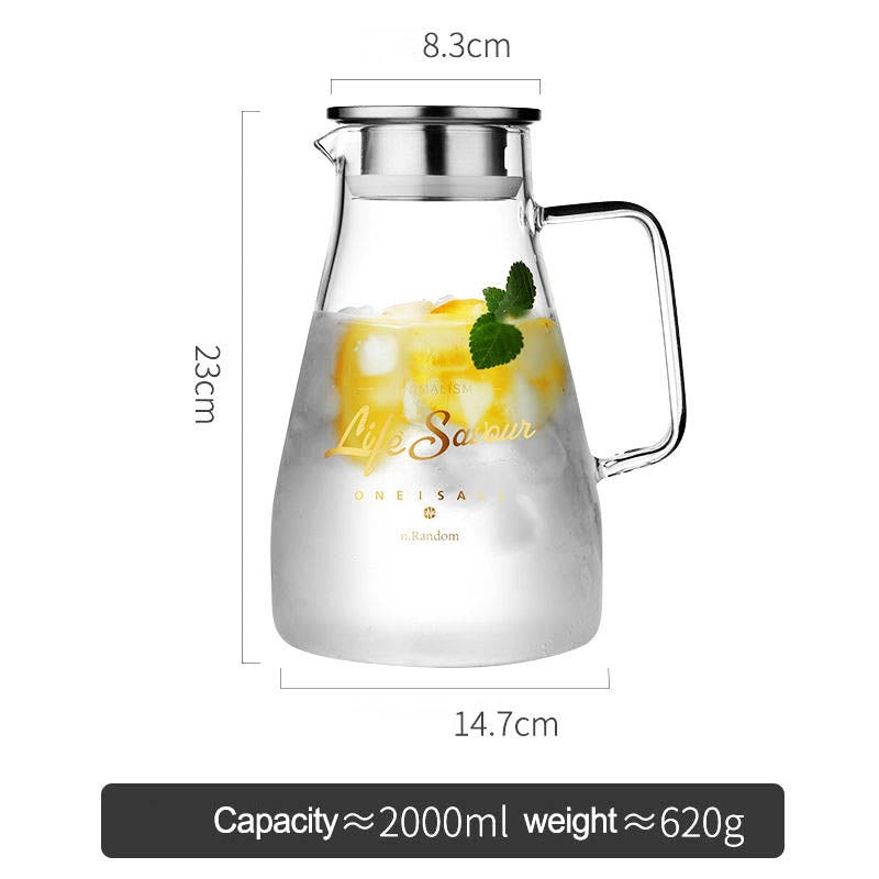 Household Water Jug Jar Kettle Flask Glass Heat Resistant Large Capacity Transparent Drinking Pitcher Glass Juice