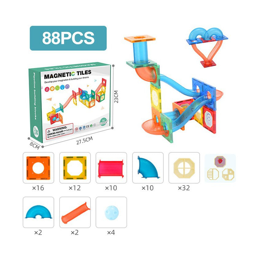 88/118/178Pcs Magnetic Building Blocks Educational Magnet Toys Pipeline Children Kids Gift
