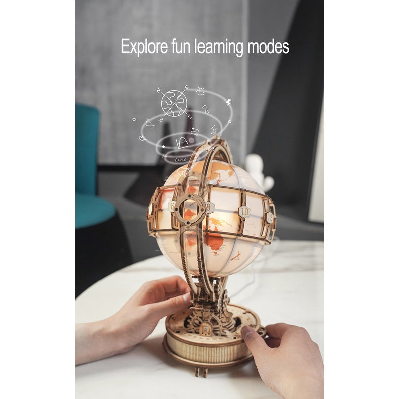 Copy of ROKR Robotime Wooden Globe 3D Puzzle DIY Wooden Model Building Block Kits Luminous Globe with LED Light Assembly Toy