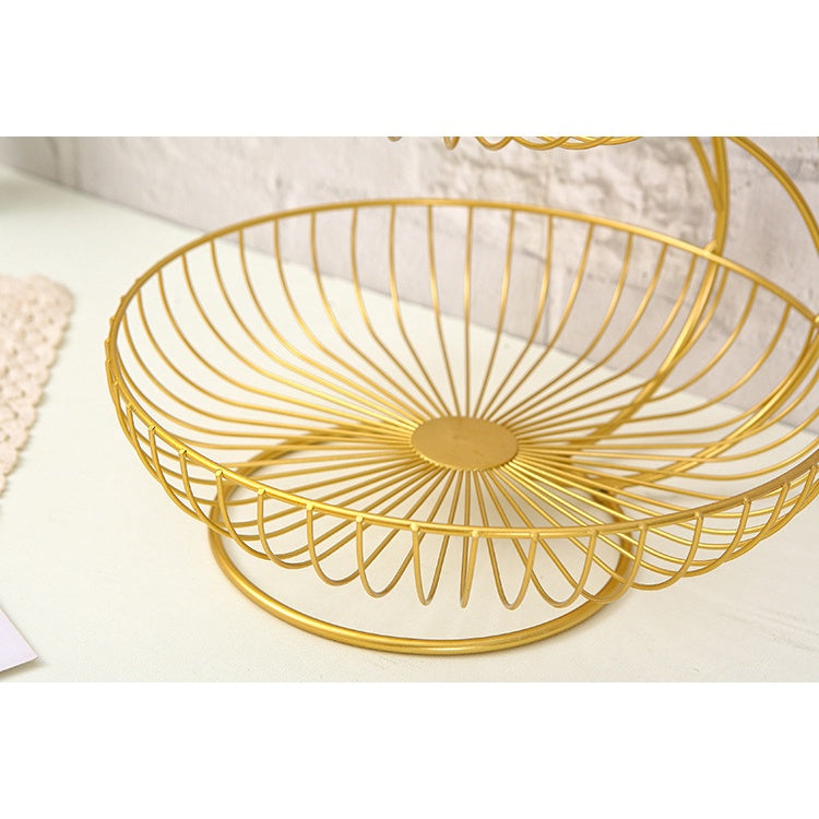 3 Tiers Golden Fruit Storage Baskets Nordic Tier Gold Vegetables Kitchen Organizer Fruit Basket Living Room Home Rack