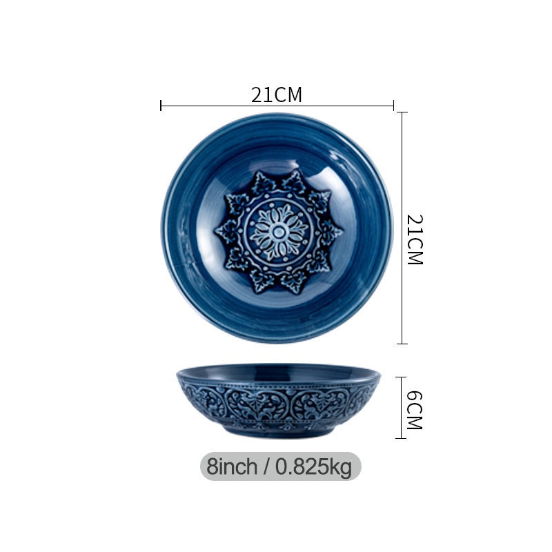 Flat Ware Household Bowl Nordic Ceramic Plate Dishes Creative Personalized Dishes Baked Rice Bowl Nordic Style Plate
