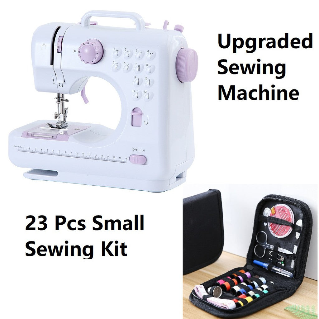 Upgraded Sewing Machine (12 stitches) 3 pin plug warranty needle thread can add Sewing Kit