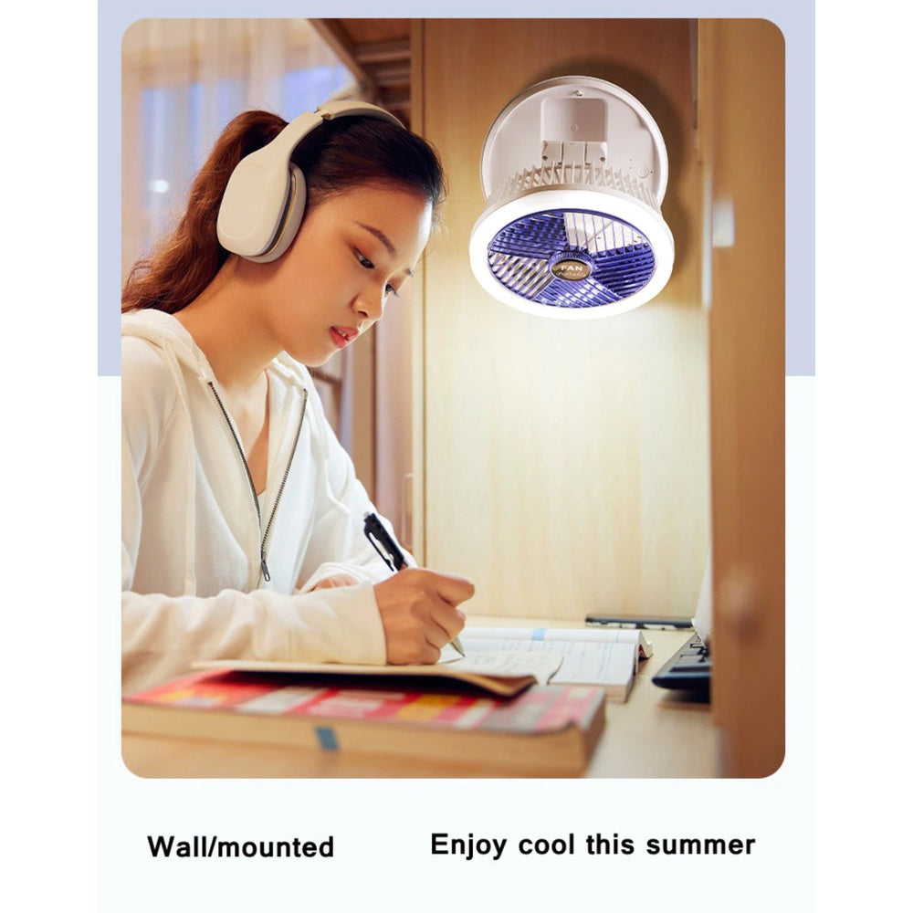 4 In 1 Rechargeable Fan Cooling Fan Portable Desktop 1500mAh Telescopic Folding Fan Table Handheld Folding 4 Speed Fan