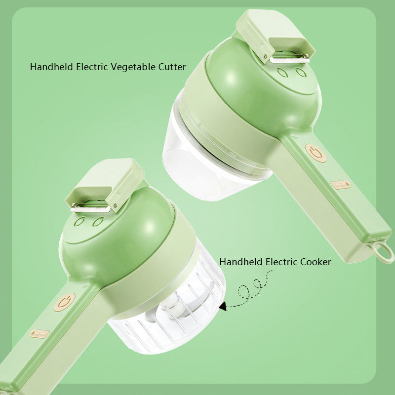 6in1 Gatling Multifunctional Vegetable Cutter Rechargeable Wireless Electric Garlic Mashed Handy Tool Food Cutter Slicer