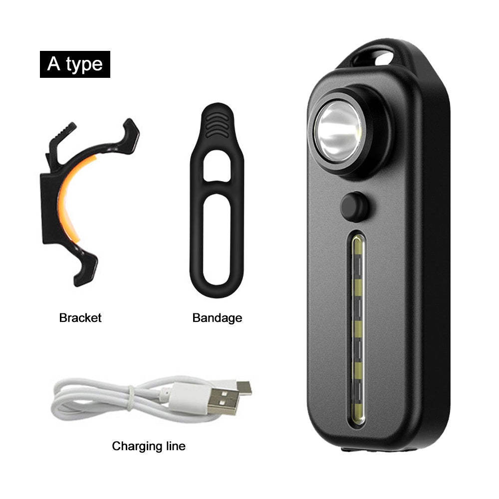 LED Red Blue Shoulder Police Light with Clip USB Charging Flashing Warning Safety Flashlight Torch Bicycle Warn Light Work Lamp