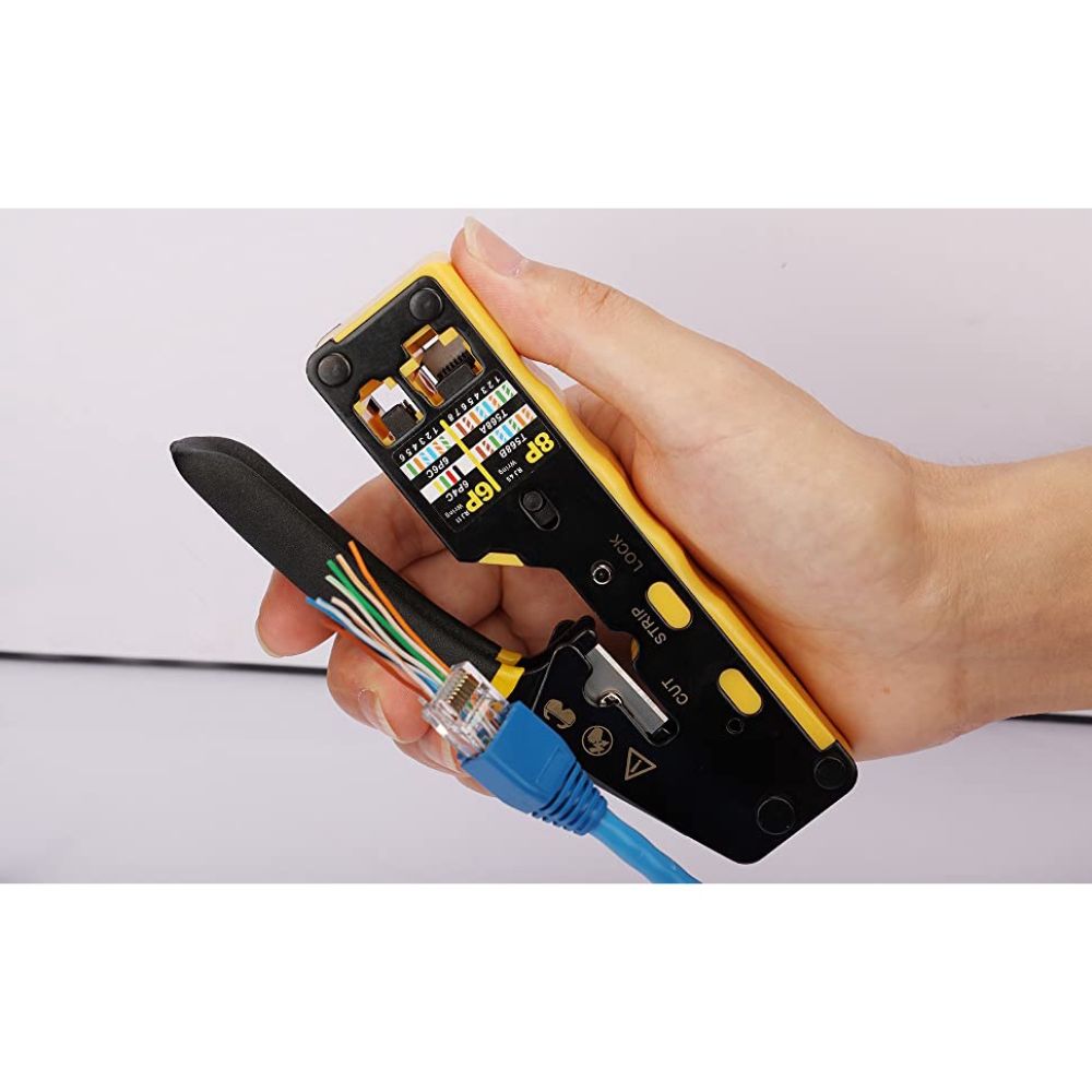 Cat6 Cat5 Cat5e 8P8C RJ45 Crimp Tool Pass Through Crimper Cutter Modular Connector Ethernet All-in-one Wire Tool