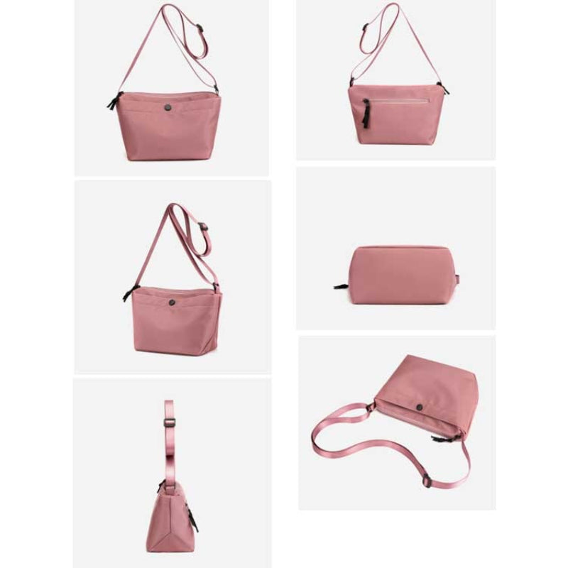 Simple Pure Color Nylon Sling Bag Women Fashionable Water Repellent Shoulder Crossbody Elegant Adjustable Strap Artistic