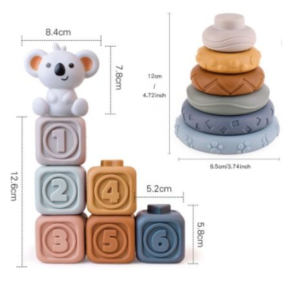 Baby Soft Toy Stacking Plugging Toy Tummy Time Building Block Preschool Activity Interactive Stacking Toy Ideal Gift