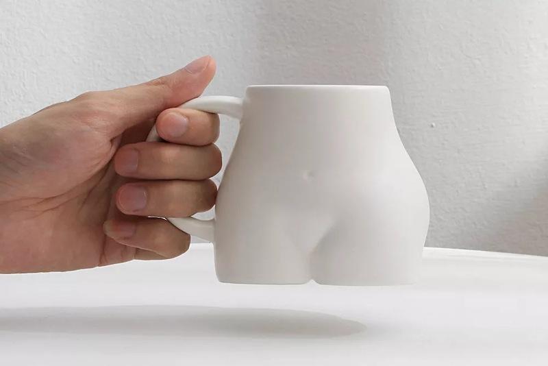 Creative Plump Cup With Sesame Glaze Ceramic Coffee Cup, Fun And Personalized Butt Mug, Niche Design, Korean Minimalist